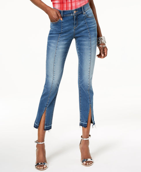 Curvy Fit Split Hem Cropped Jeans